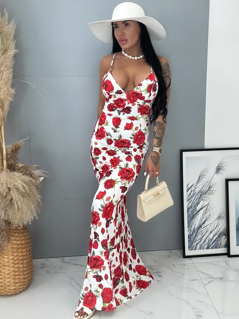 Kvetinové šaty s tenkými ramienkami JANETTE