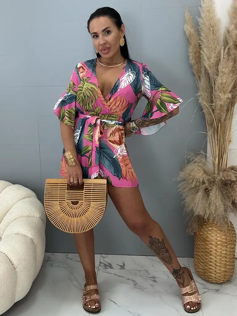 Overal s listovým vzorom a opaskom HALYA - next