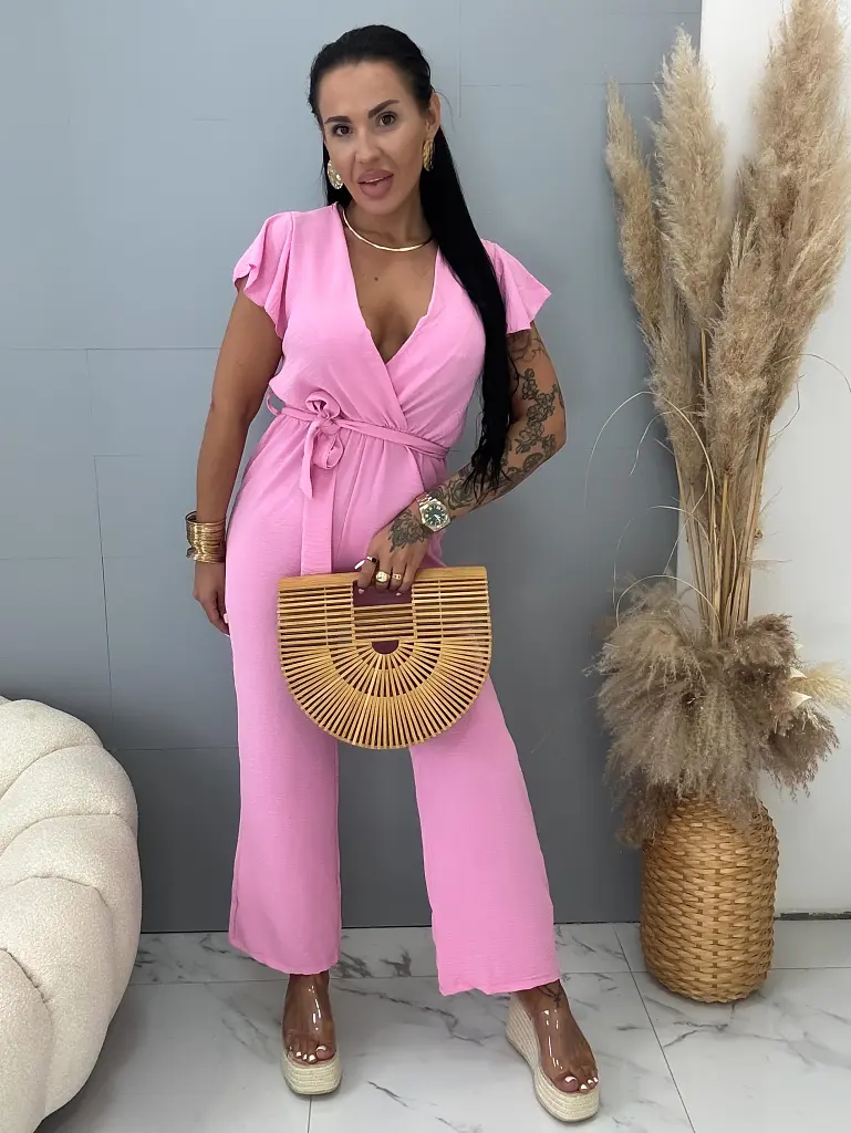 Ľahučký ružový overal Blake - next