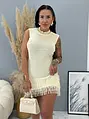 Pletené krémové minišaty ASHLEY