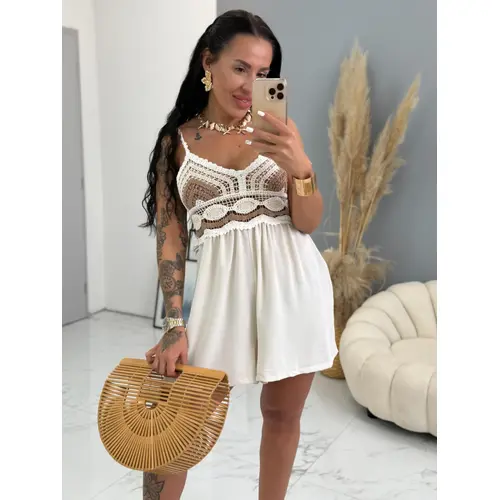 Overal na ramienka s háčkovaným efektom NICOLE veľkosť: one size