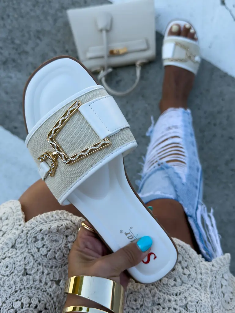 Dámske šľapky so zlatou ozdobou RUBIN - next