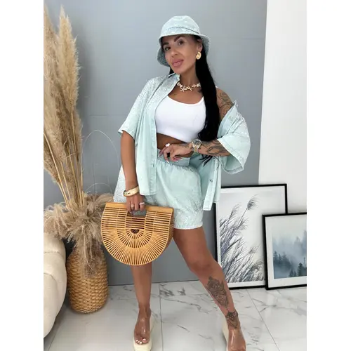 Elegantný denim komplet s kamienkami ERICA veľkosť: one size