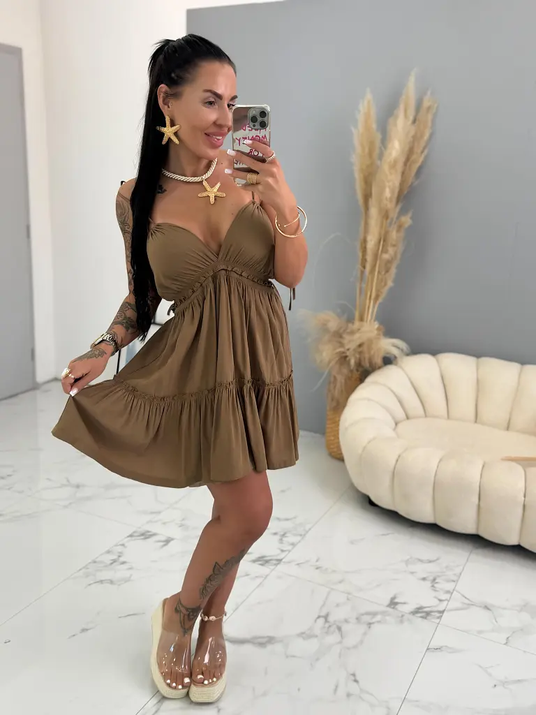 Šaty na viazanie s odhaleným chrbtom MELYNA