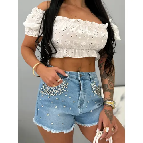 Denim šortky zdobené kamienkami BAILA veľkosť: S