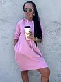 Ružové mikinové šaty IZABELLA