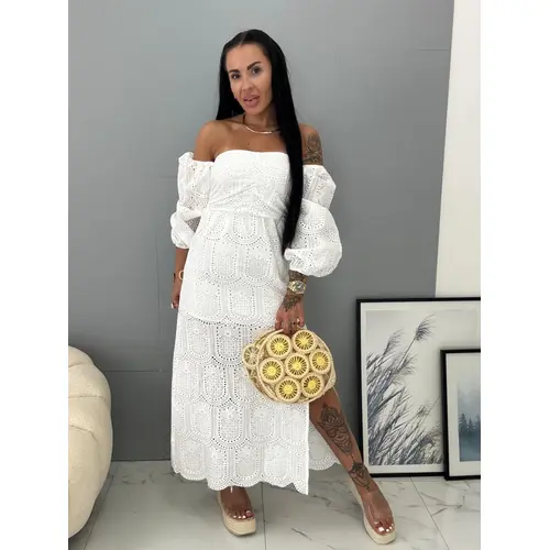 Dlhé madeira šaty s bočným rozparkom LILIOSA veľkosť: one size