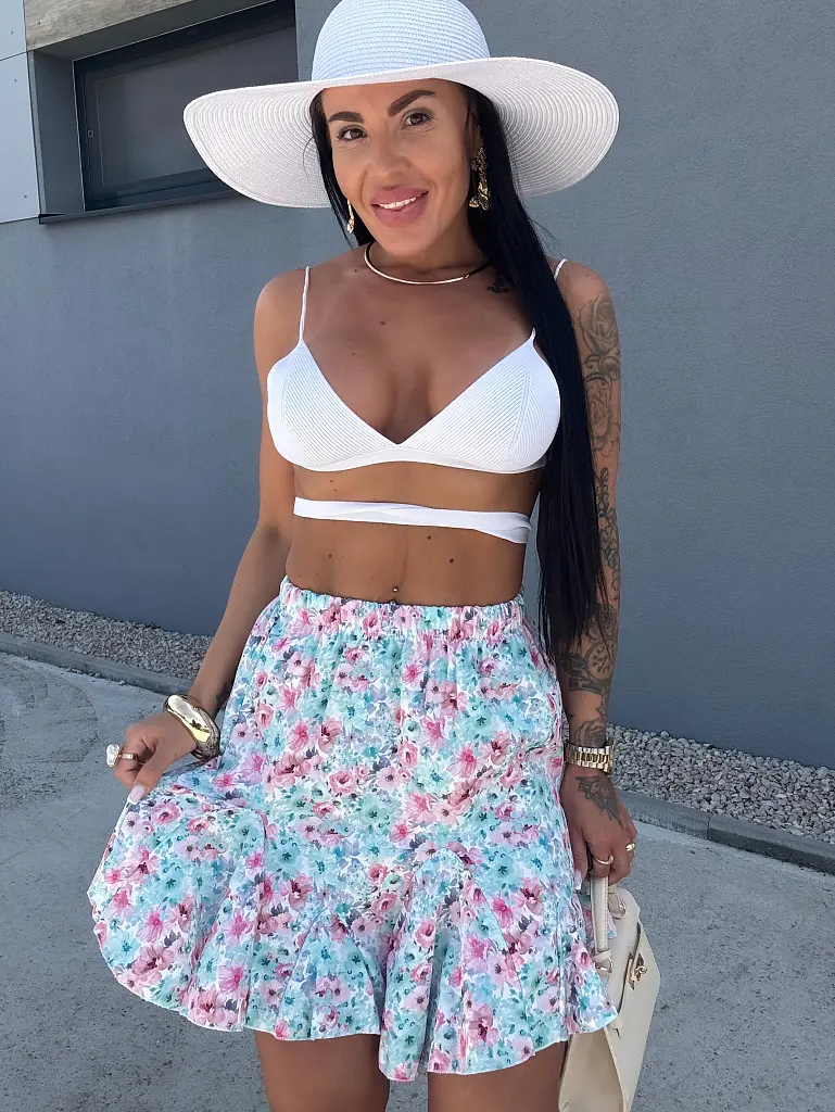 Riasená sukňa s gumeným pásom ZADIE