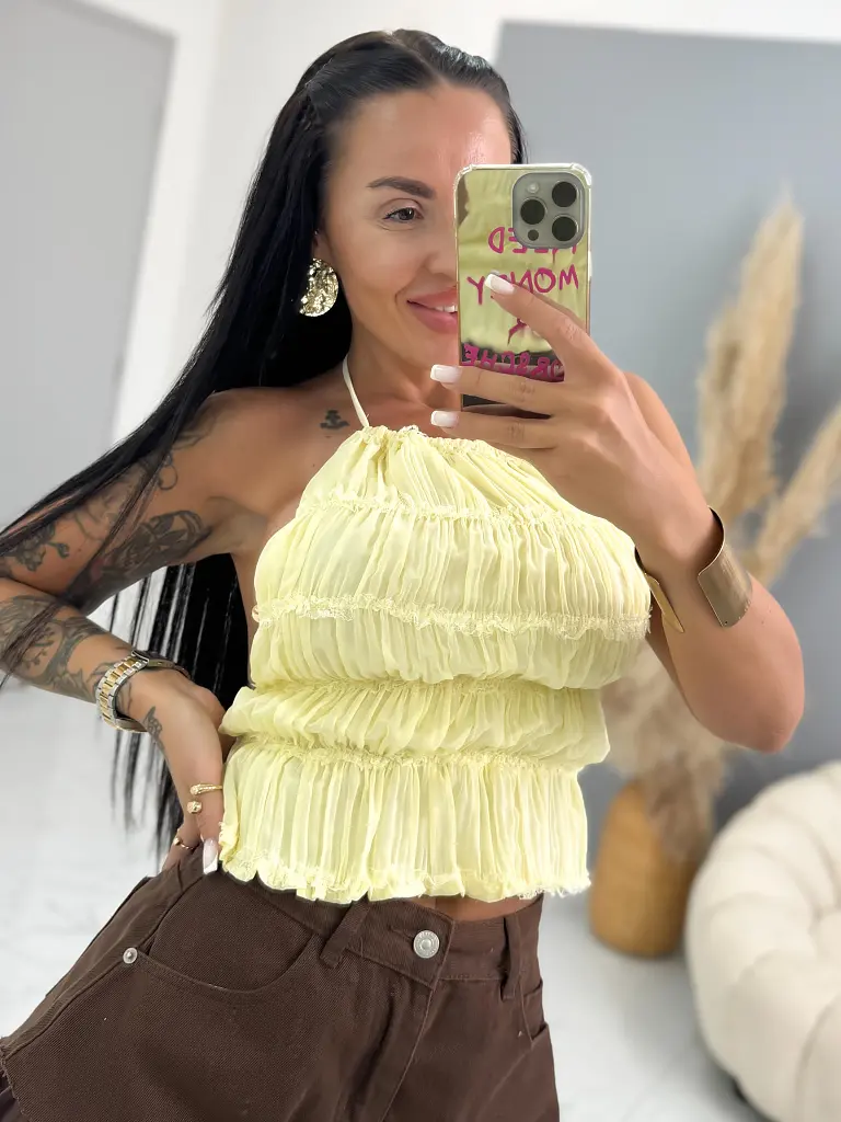 Žltý top s odhaleným chrbtom ONYX