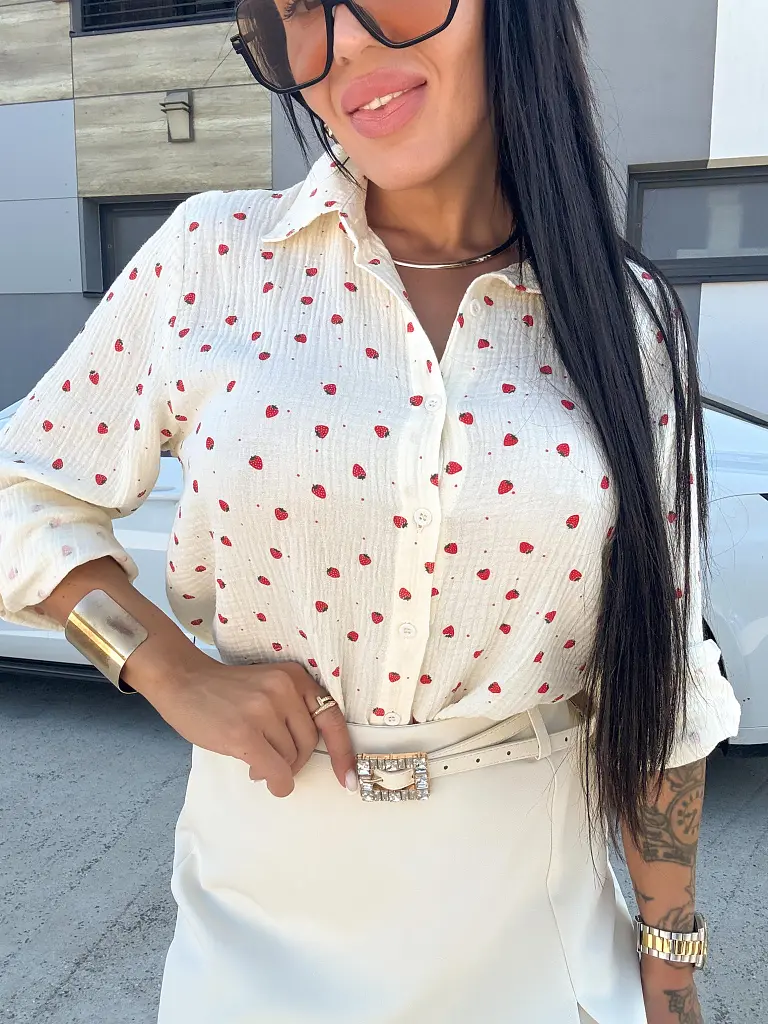 Dámska mušelínová blúzka s jahodami SHURI - next