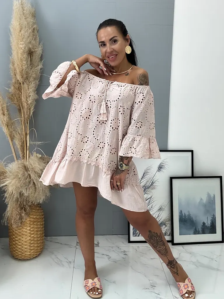 Ružové babydoll madeira šaty ELYSSA+