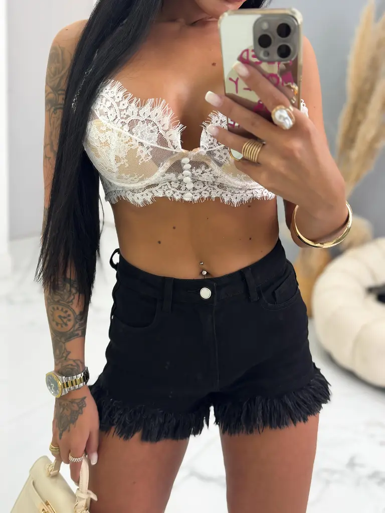 Čierne denim šortky NORMANY