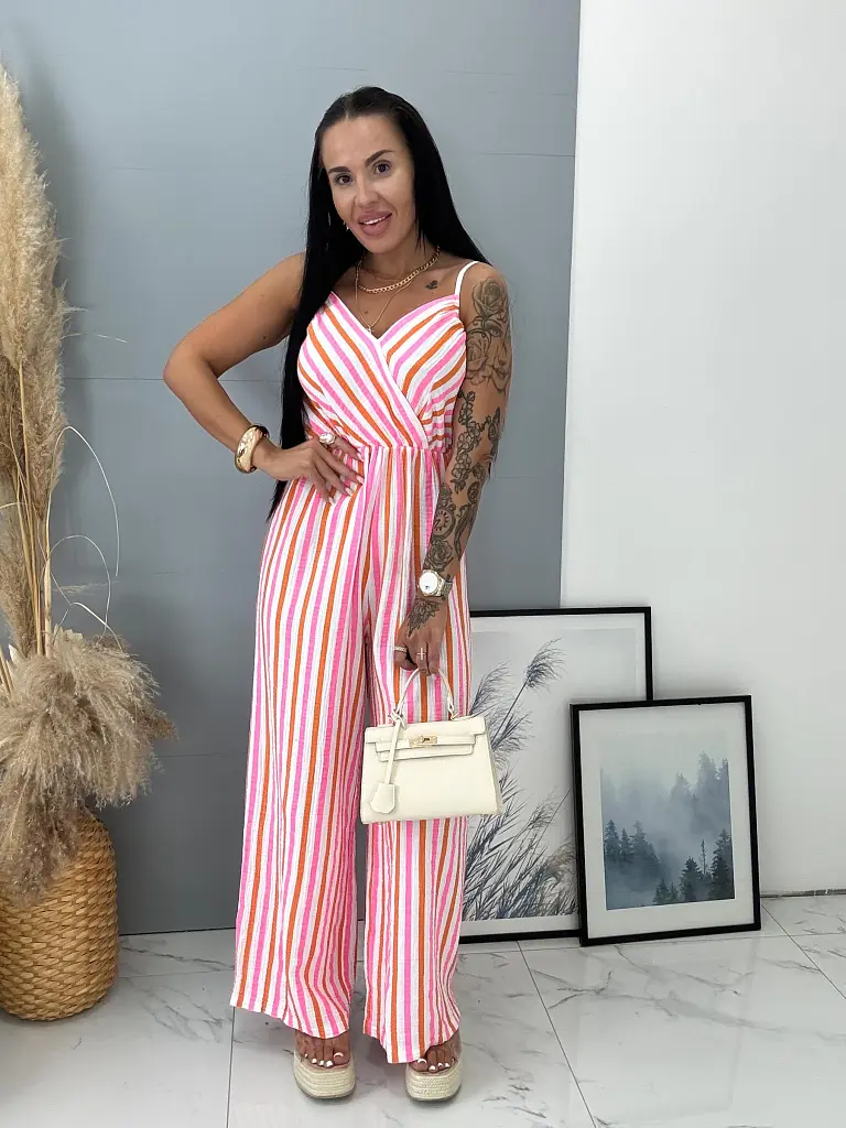 Pásikavý mušelínový overal LORYNA - next