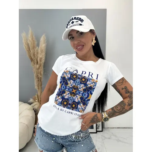 Biele tričko s potlačou ANASTASIA veľkosť: one size