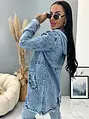 Predĺžený denim kabát s kapucňou ALICIA
