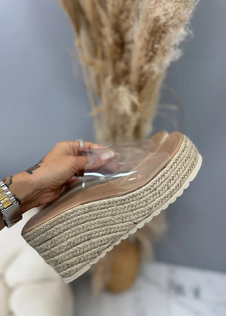 Transparentné platformové sandále ALINA