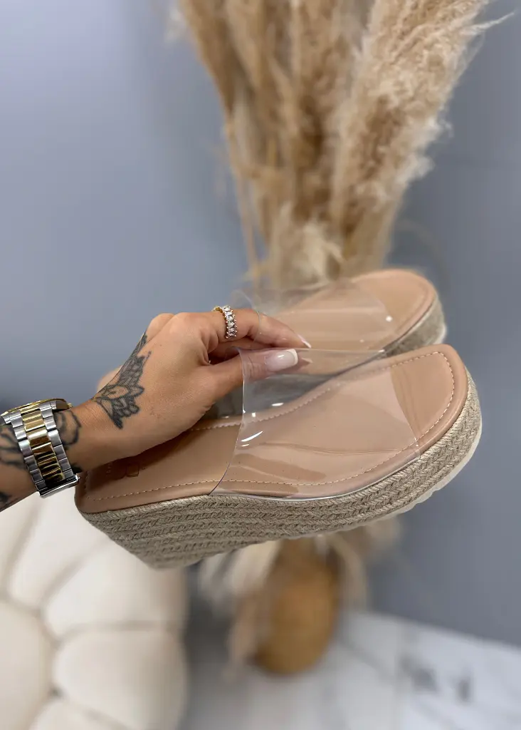 Transparentné platformové sandále ALINA - next