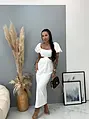 Dlhé cut-out šaty s balónovými rukávmi DALLAS