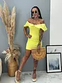 Elastické žlté minišaty DYLEN