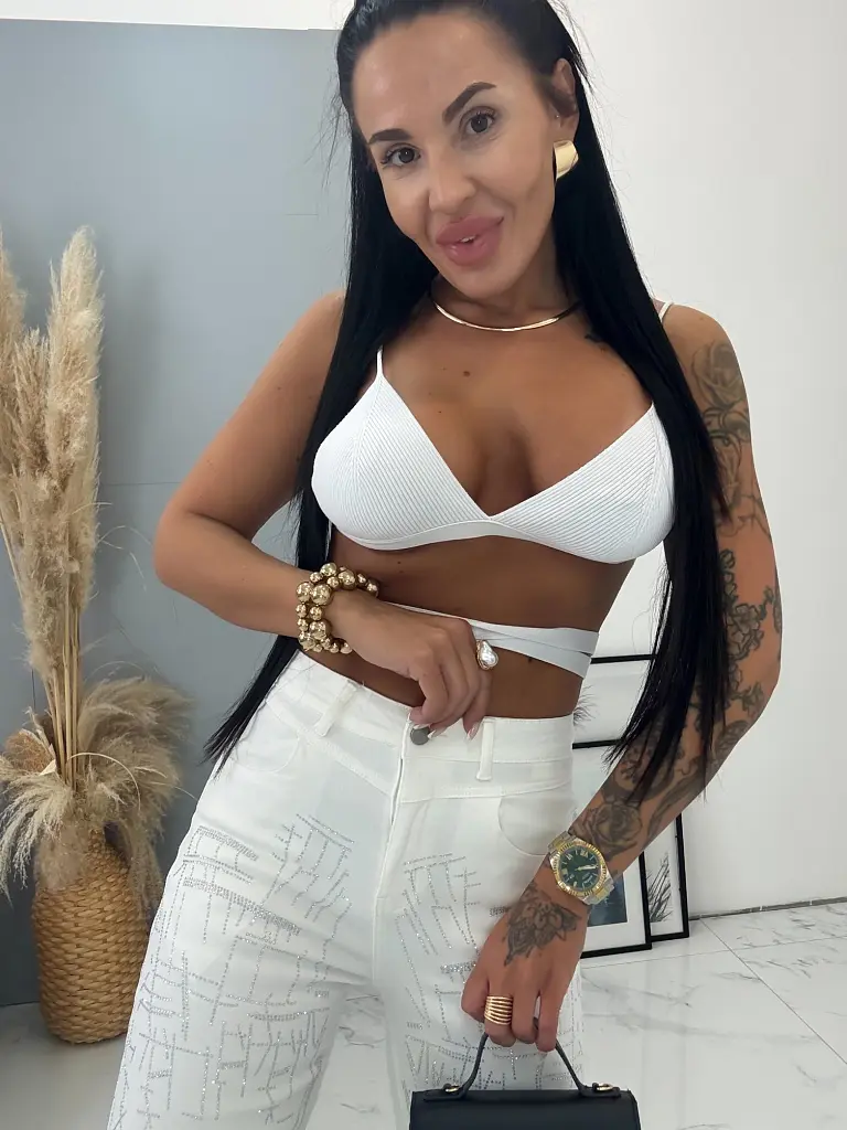 Zvonové rifle zdobené kamienkami+ - next