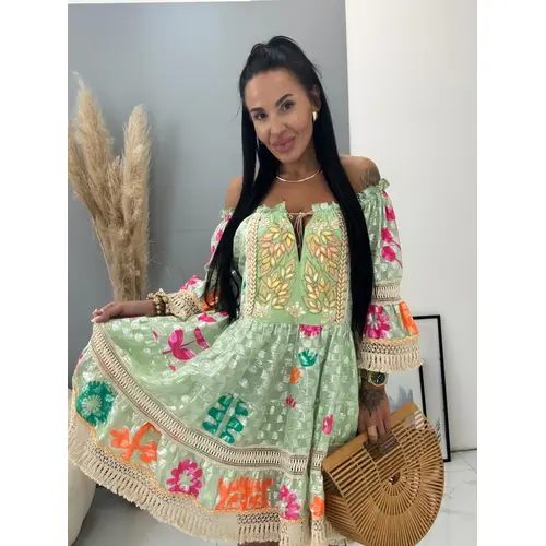 Vzorované šaty v boho štýle FERREN veľkosť: L/XL