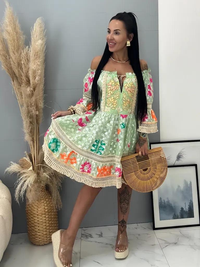 Vzorované šaty v boho štýle FERREN - next