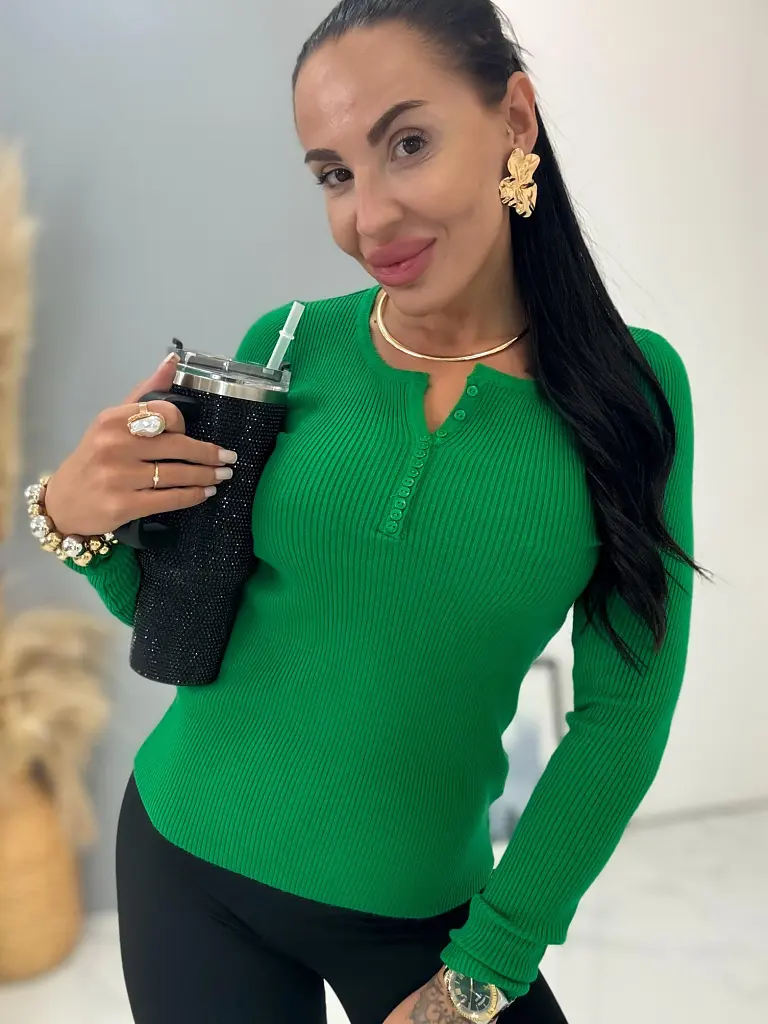 Vrúbkovaný pulóver BERINDA+