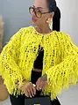 Žltý háčkovaný kardigán SUZANNA+