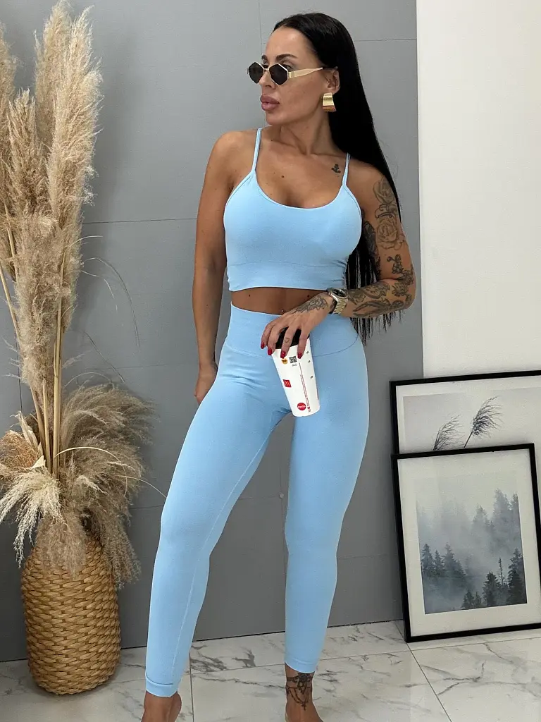 Modré elastické legíny+