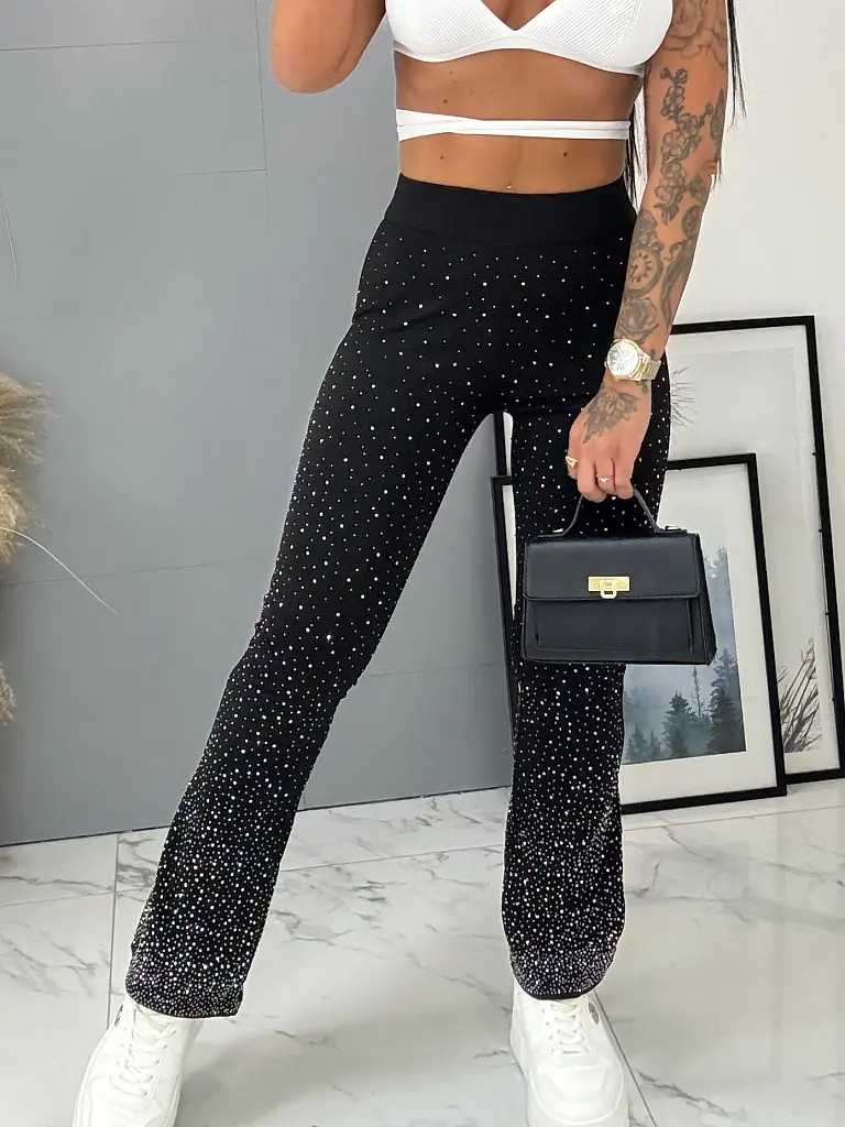 Zateplené zvonové legíny s kamienkami INA