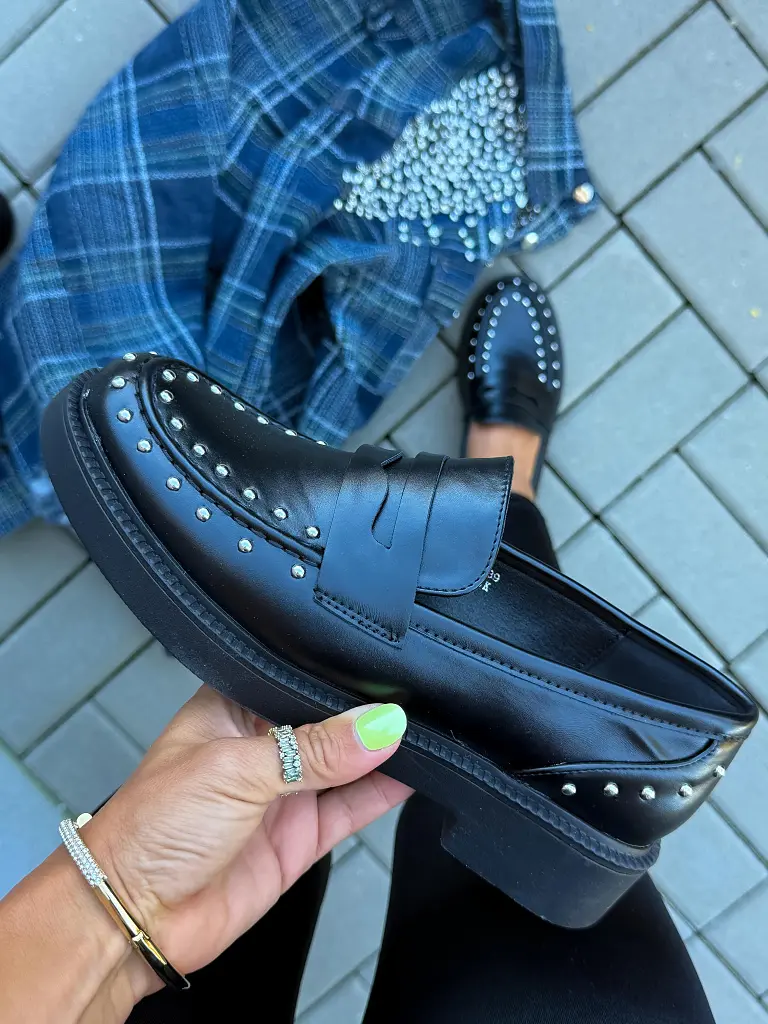 Mokasíny so striebornými ozdobami JENINE- - next