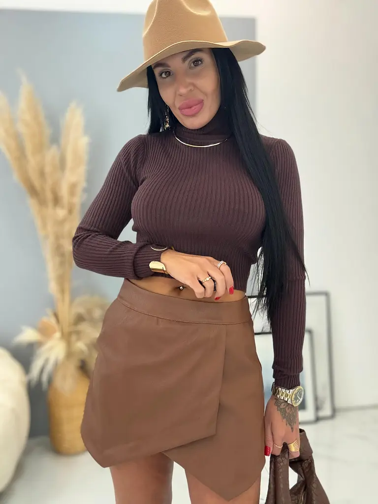 Koženková nohavicová sukňa NIYAH+