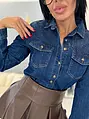 Denim košeľa zdobená kamienkami HENIA+