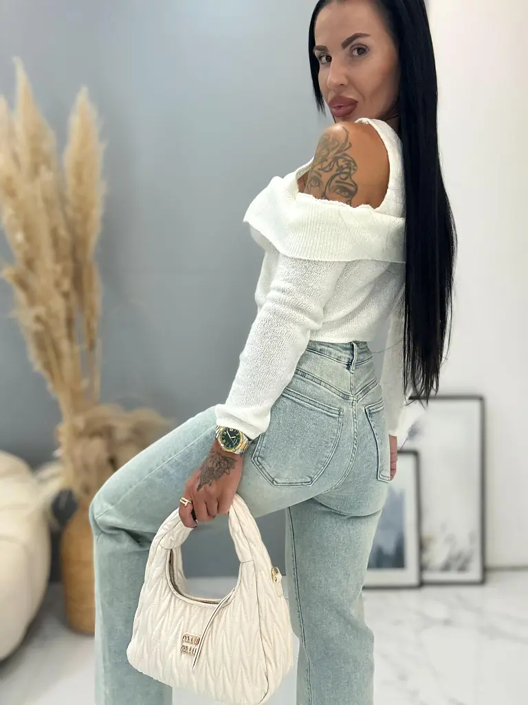 Premium wide-leg rifle s vysokým pásom - next