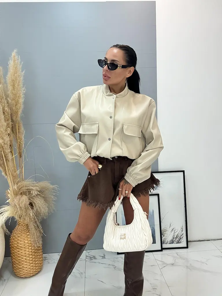 Prechodný koženkový bomber kabát LEYA+ - next