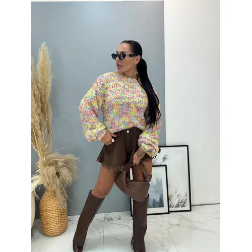 Elegantný pestrofarebný pulóver LYDIA+ veľkosť: one size