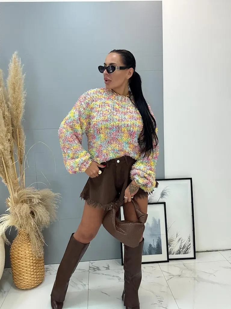 Elegantný pestrofarebný pulóver LYDIA+