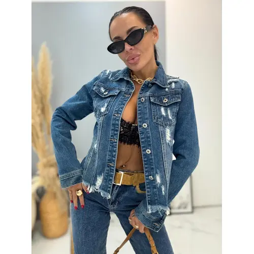 Tmavomodrý dámsky denim kabát LOTTIE+ veľkosť: XS