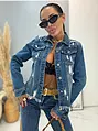 Tmavomodrý dámsky denim kabát LOTTIE+