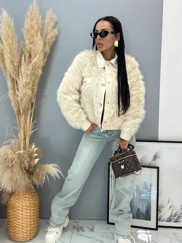 Koženková kožušinová bunda HAWA - next