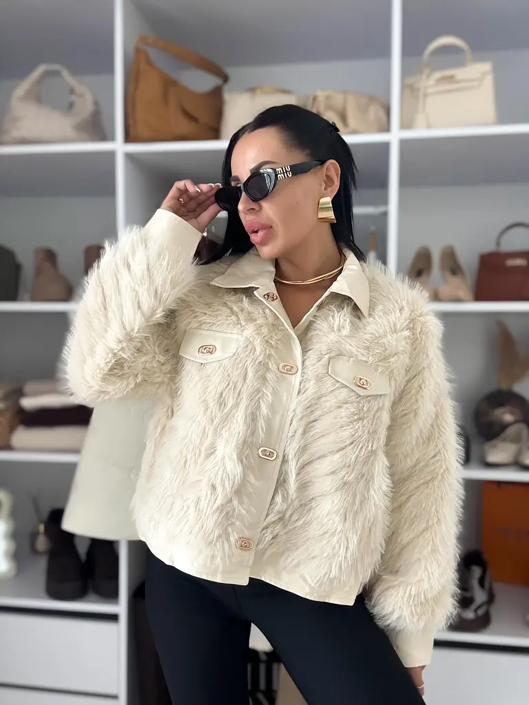 Koženková kožušinová bunda HAWA