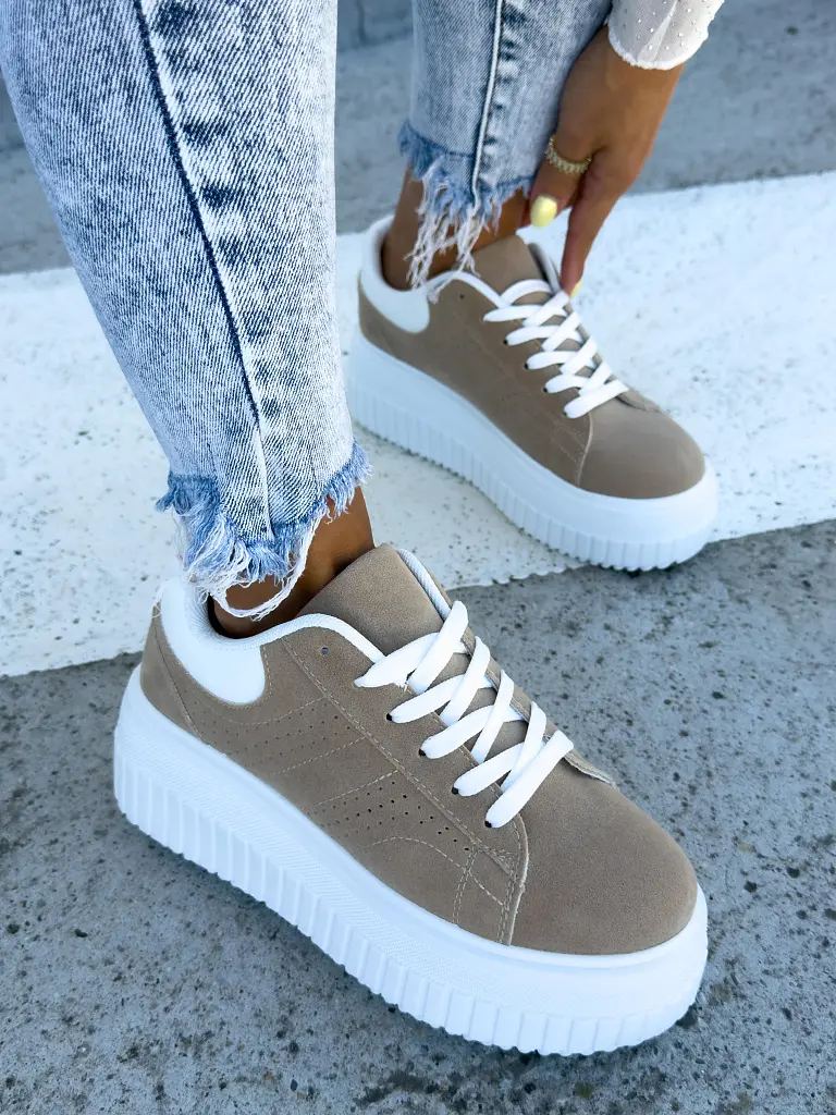 Platformové semišové dámske tenisky HEIDY