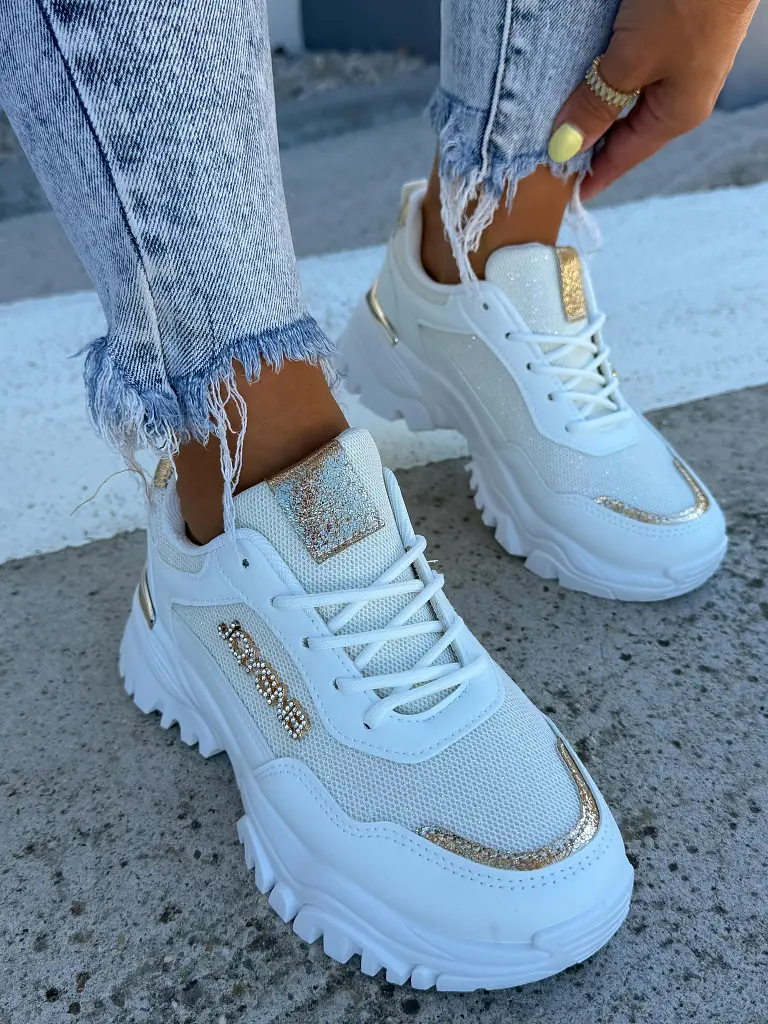 Platformové tenisky so zlatými detailmi OLYMPIA - next