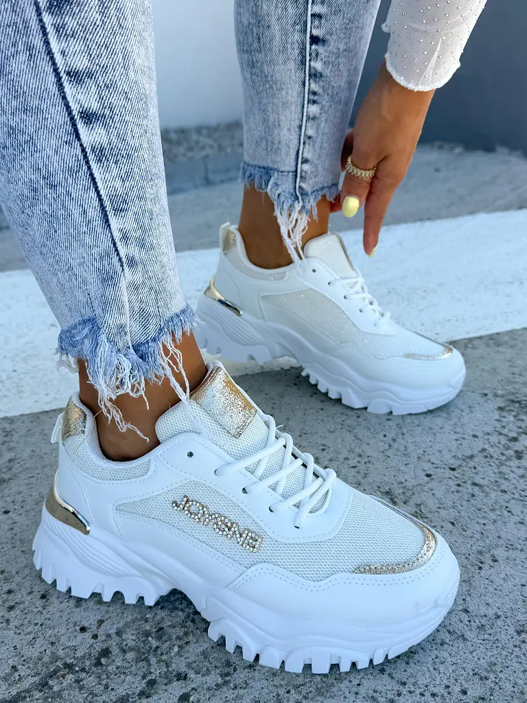 Platformové tenisky so zlatými detailmi OLYMPIA