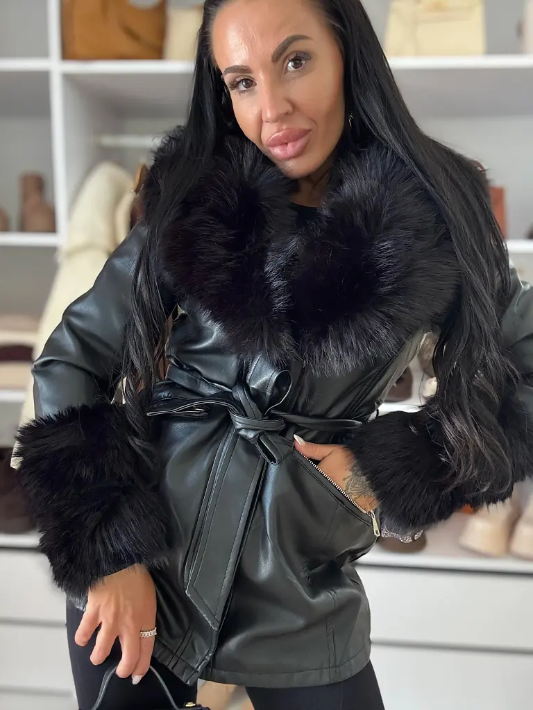 Kožená bunda s kožušinou KIRADA