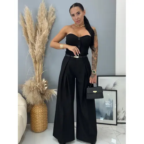 Čierne nohavice wide-leg VAIDA veľkosť: L