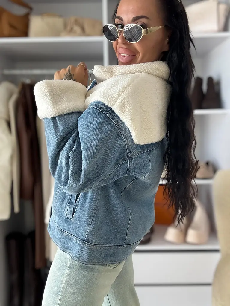 Prémium extravagantná denim bunda LELITA+ - next