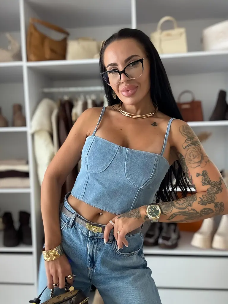 Denim top na zips DAMYA