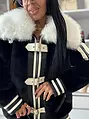 Kožušinová bunda s koženkovými detailmi KAZIA+