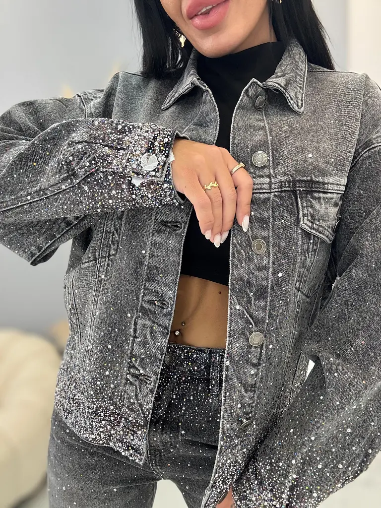 Dámska denim bunda s kamienkami SHELBY - next